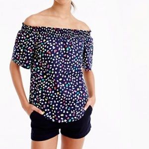 Jcrew off the shoulder top in Ratti Happy cat